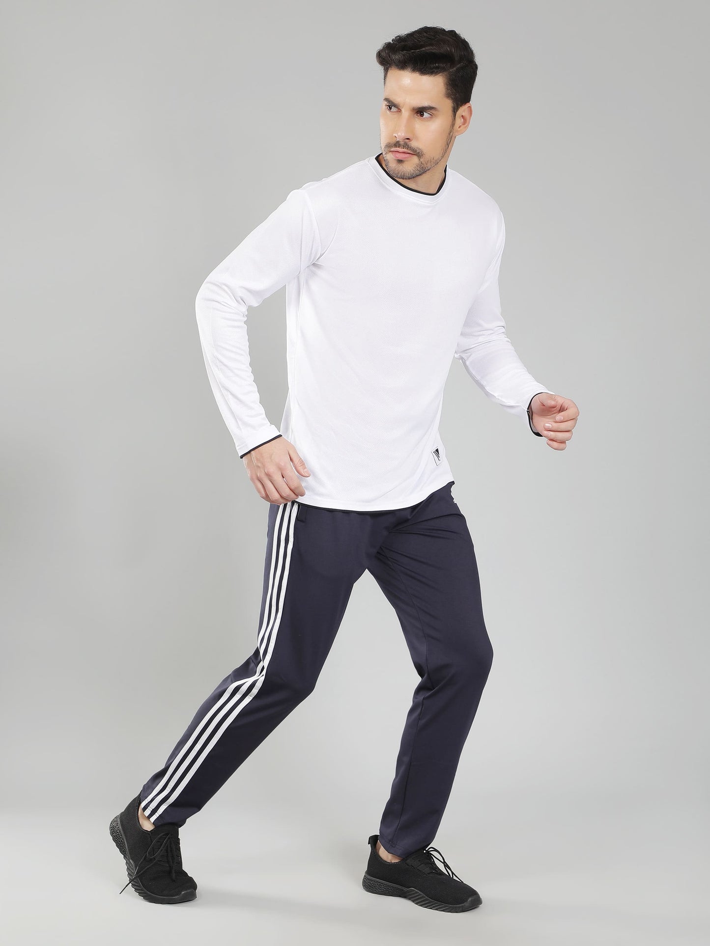 Original Adidas Three (03-Pack of 1 Black & 2 Navy Blue) -Style Solid Casual Track Pants
