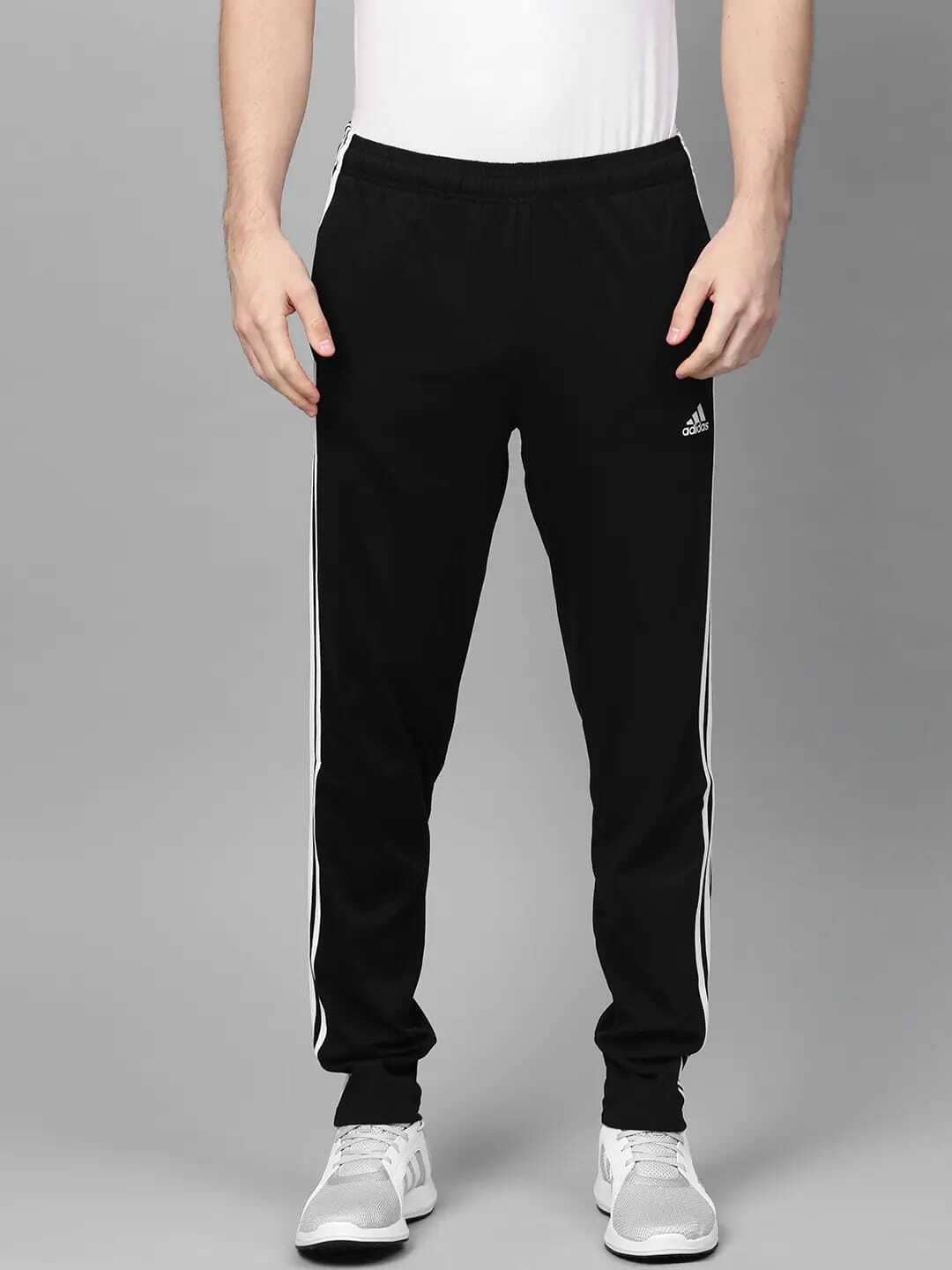 Original Adidas Three (03-Pack of 1 Black & 2 Navy Blue) -Style Solid Casual Track Pants