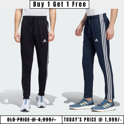 Original Adidas Solid & Casual Men Track Pants color Black & Navy Blue