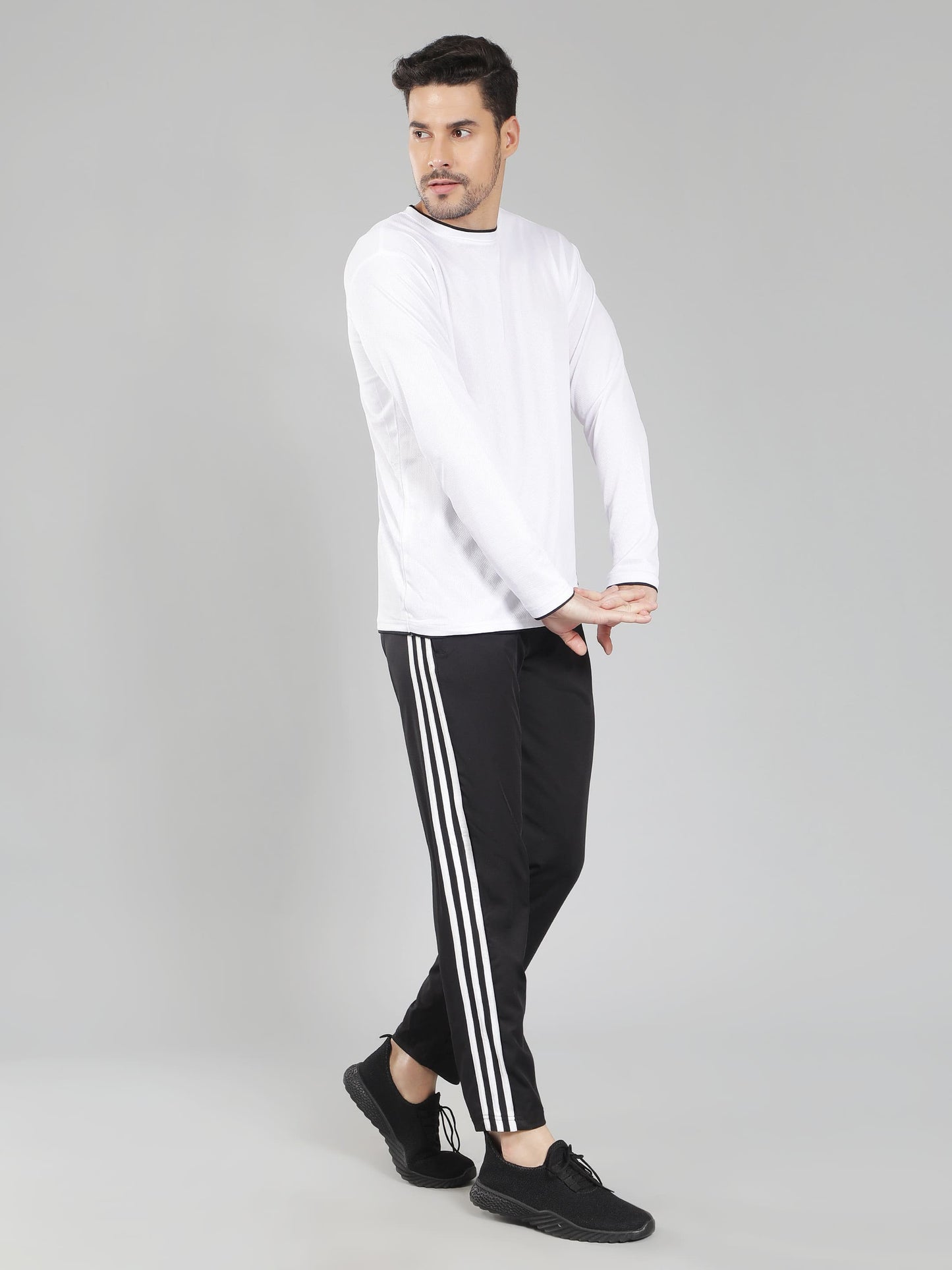Original Adidas Three (03-Pack of 1 Black & 2 Navy Blue) -Style Solid Casual Track Pants