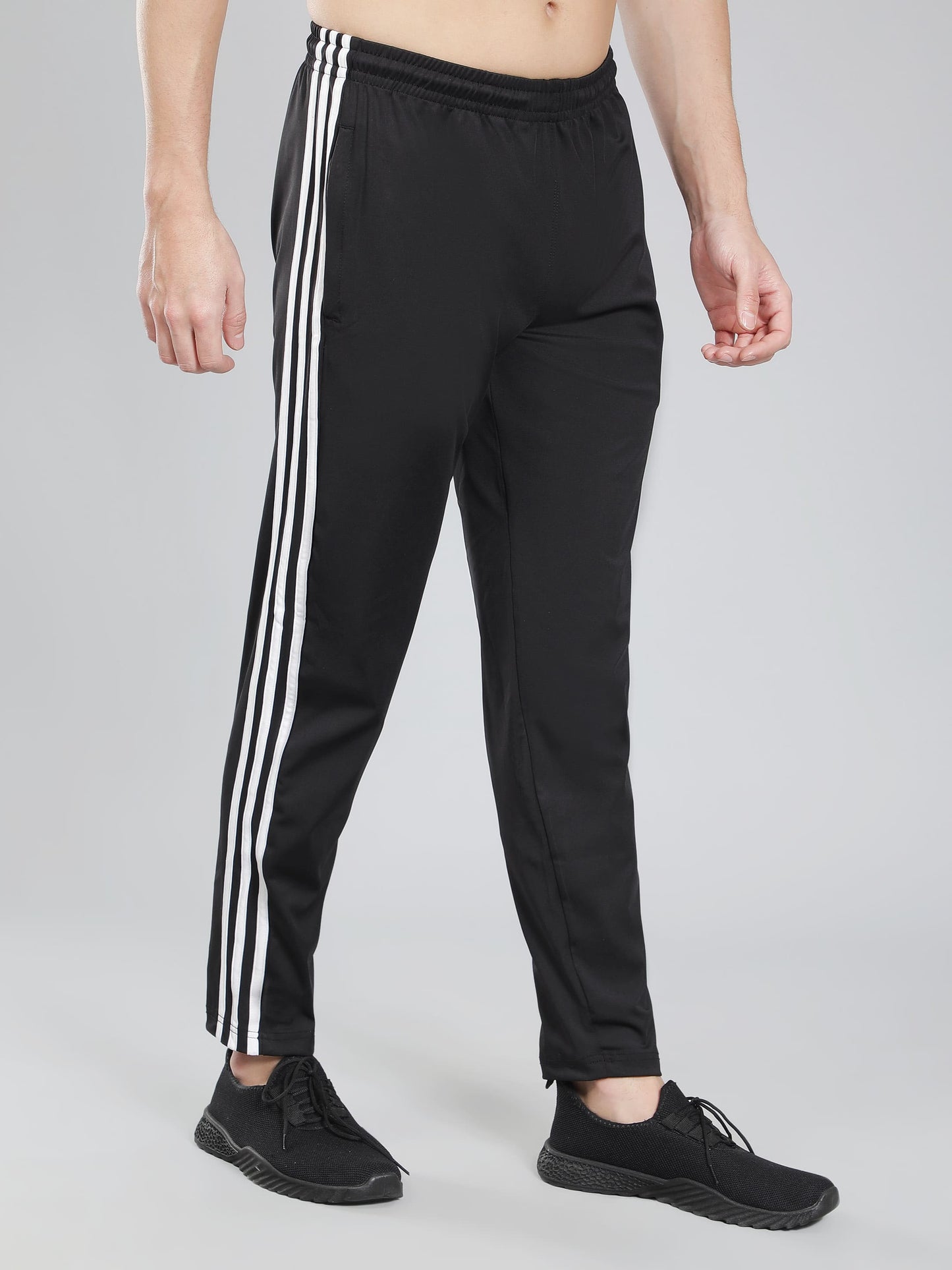 Original Adidas Three (03-Pack of 1 Black & 2 Navy Blue) -Style Solid Casual Track Pants